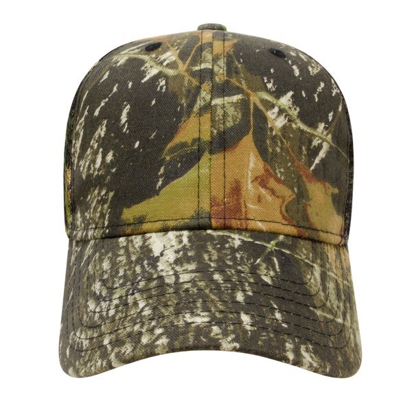 Camo Twill Constructed Cap with Camo Mesh Back