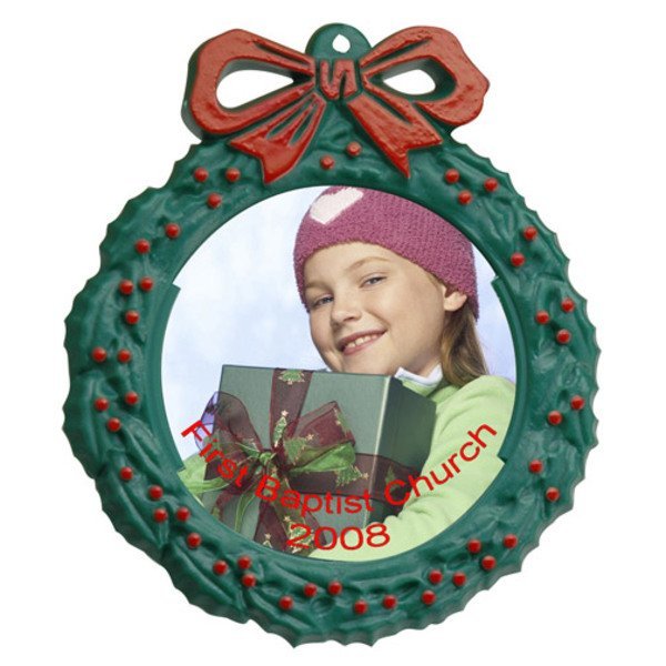 Snap-In Photo Wreath Ornament, 5"
