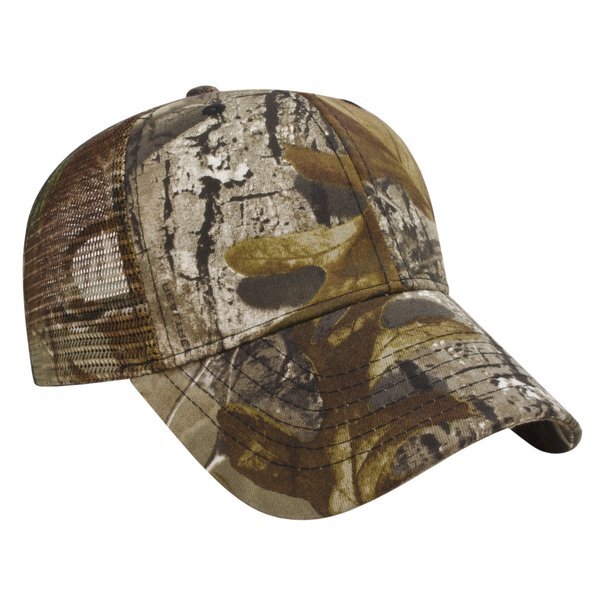 Camo Twill Constructed Cap with Camo Mesh Back