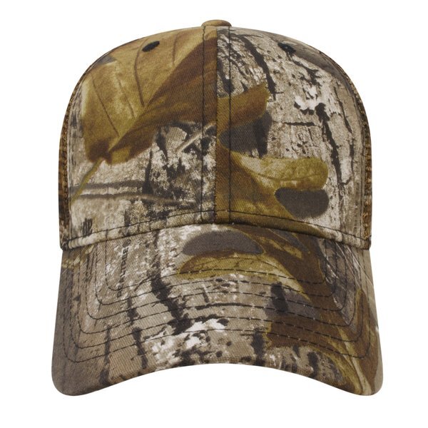 Camo Twill Constructed Cap with Camo Mesh Back