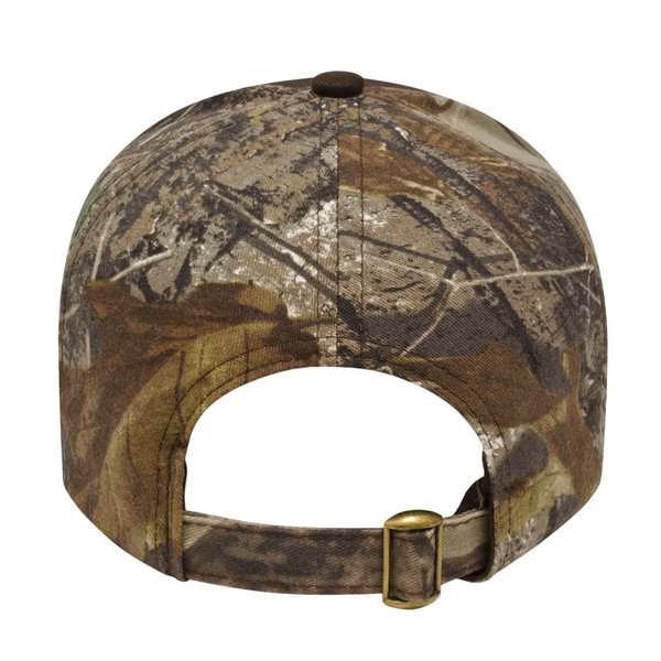 Solid Chino Twill Constructed Cap with Camo Back and Detailing