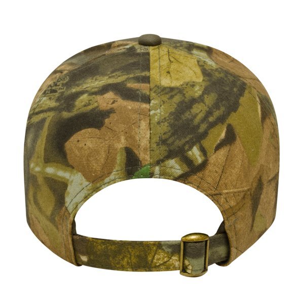 Solid Chino Twill Constructed Cap with Camo Back and Detailing