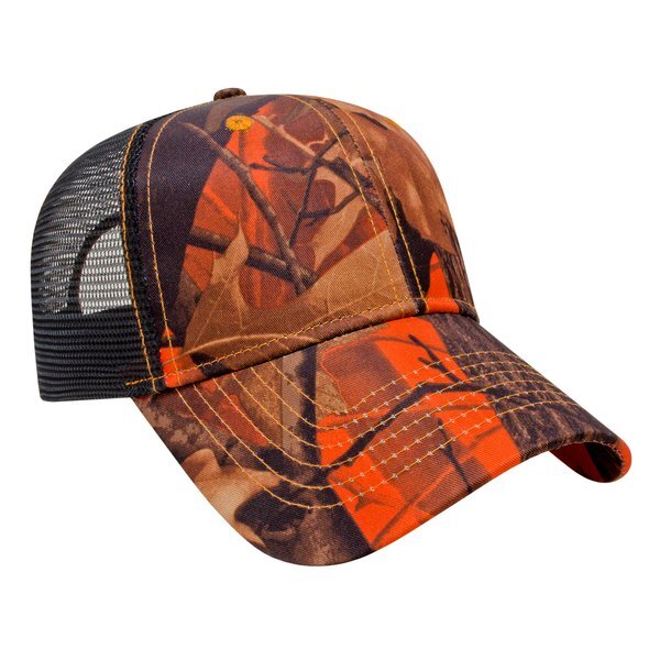 Orange Ridge Camo Constructed Cap with Black Mesh Back