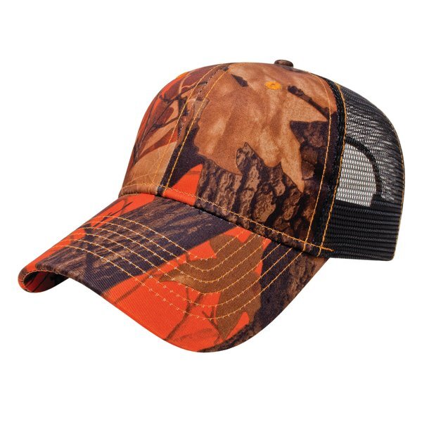 Orange Ridge Camo Constructed Cap with Black Mesh Back