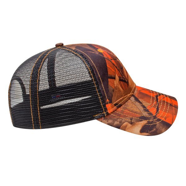 Orange Ridge Camo Constructed Cap with Black Mesh Back