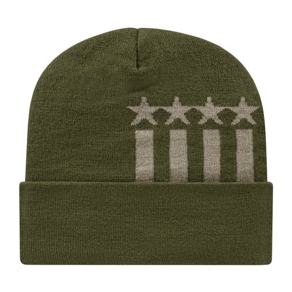 Stars & Stripes Knit Beanie with Cuff