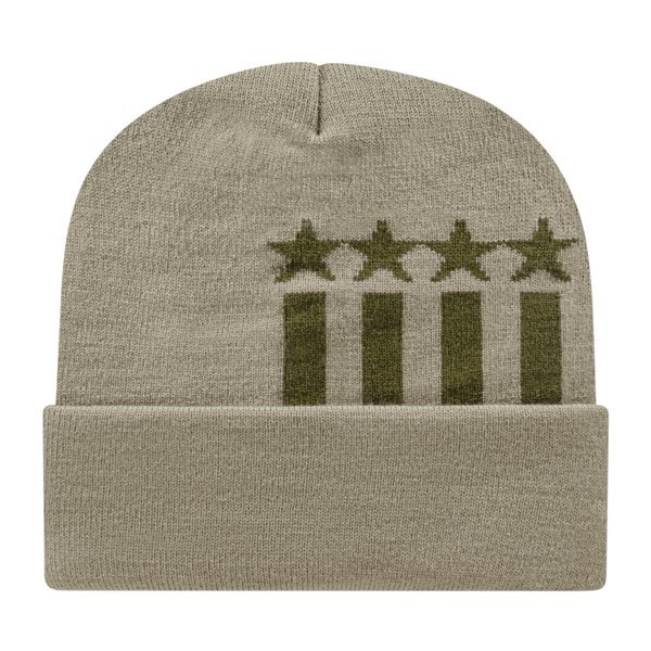 Stars & Stripes Knit Beanie with Cuff