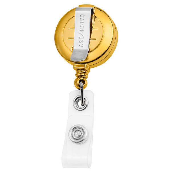 Metallic Finish Round Badgeholder, Slide Clip