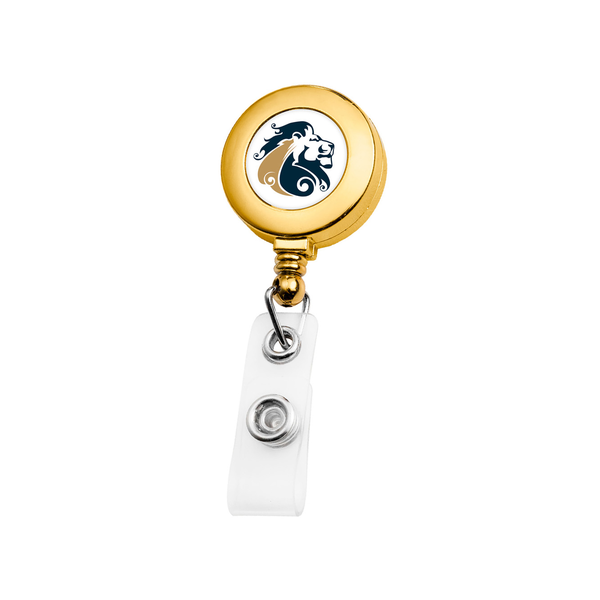 Metallic Finish Round Badgeholder, Slide Clip