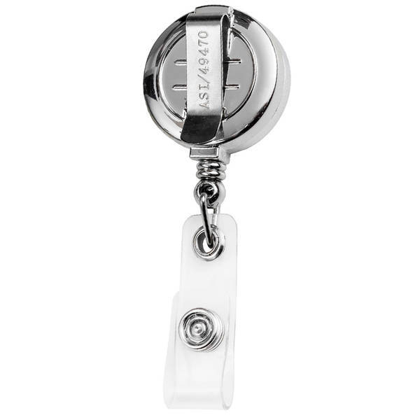 Metallic Finish Round Badgeholder, Slide Clip