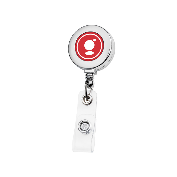 Metallic Finish Round Badgeholder, Slide Clip