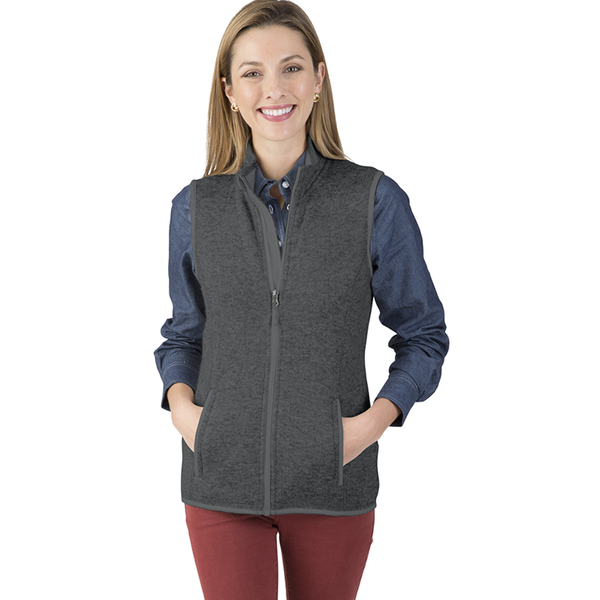 Charles River® Pacific Ladies' Heathered Fleece Vest