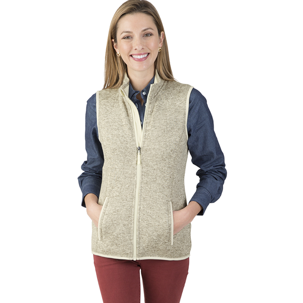 Charles River® Pacific Ladies' Heathered Fleece Vest