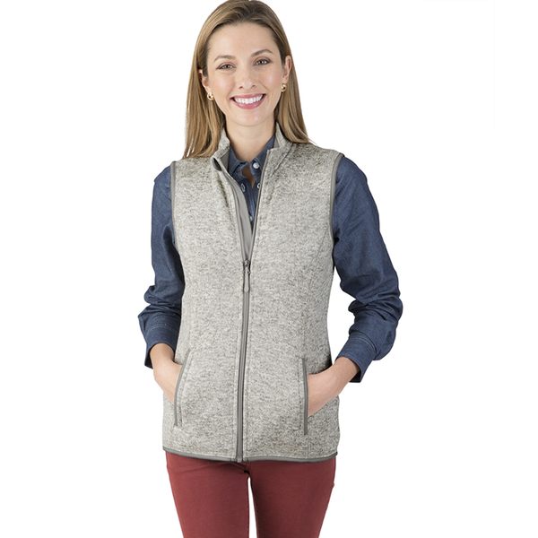 Charles River® Pacific Ladies' Heathered Fleece Vest