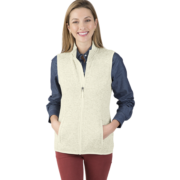 Charles River® Pacific Ladies' Heathered Fleece Vest