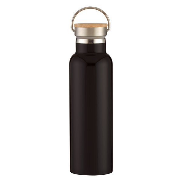 Liberty Stainless Steel Vacuum Insulated Bottle w/ Wood Lid, 21oz.