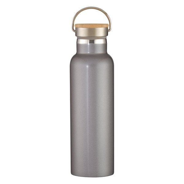 Liberty Stainless Steel Vacuum Insulated Bottle w/ Wood Lid, 21oz.