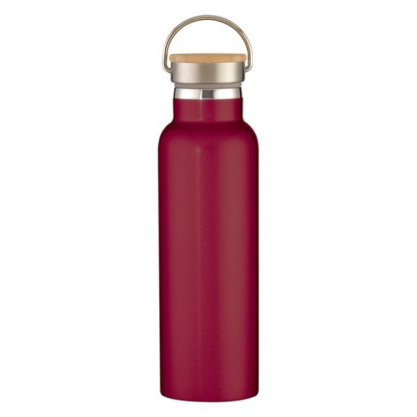 Liberty Stainless Steel Vacuum Insulated Bottle w/ Wood Lid, 21oz.