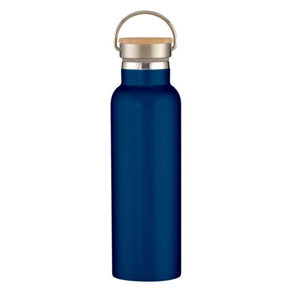 Liberty Stainless Steel Vacuum Insulated Bottle w/ Wood Lid, 21oz.