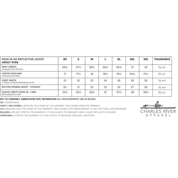 Charles River® Pack-N-Go Unisex Full Zip Reflective Jacket