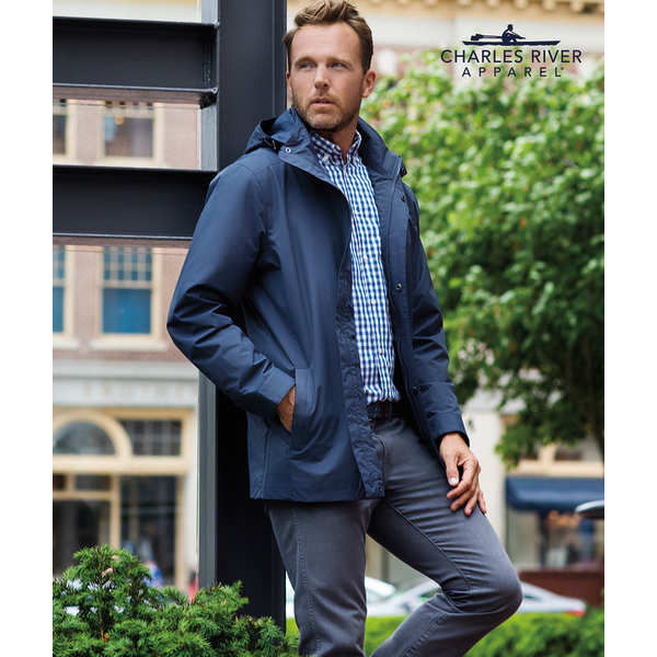 Charles River® Logan Men's Lined Rain Jacket
