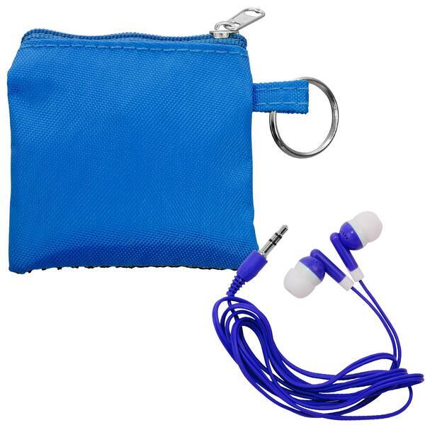 Sporty Pouch Keyring w/ Colorful Earbuds