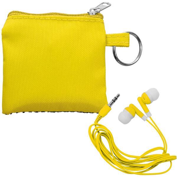 Sporty Pouch Keyring w/ Colorful Earbuds
