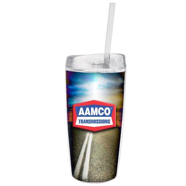 Insulated Tumbler w/ Bright Lid & Straw, 16oz.