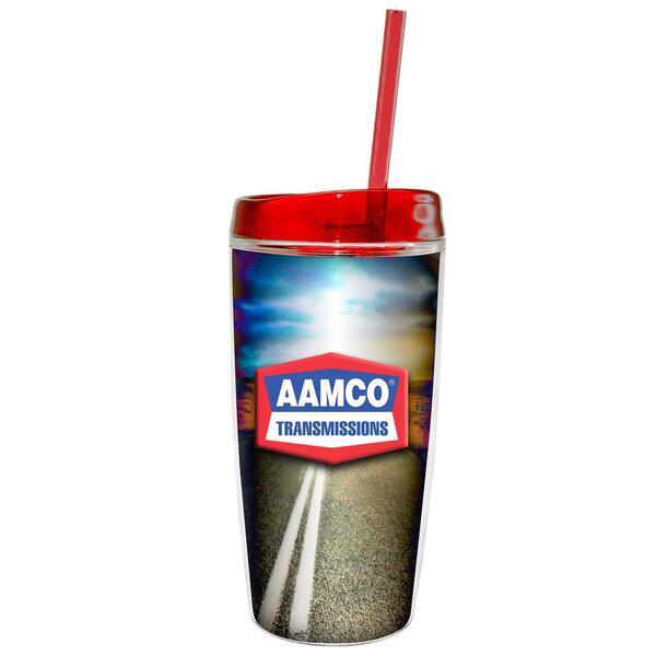 Insulated Tumbler w/ Bright Lid & Straw, 16oz.