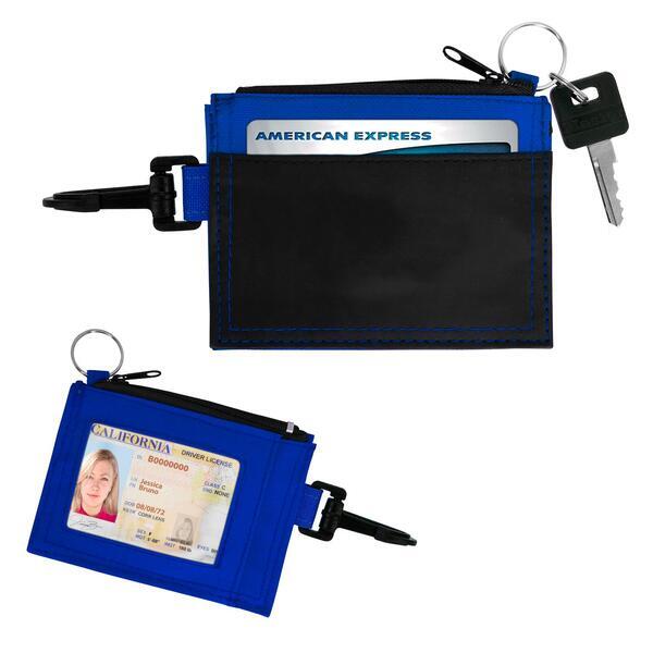 Compact Travel Wallet w/ Keychain & Clip