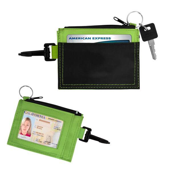 Compact Travel Wallet w/ Keychain & Clip