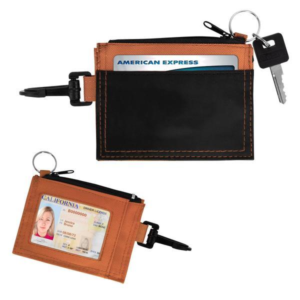 Compact Travel Wallet w/ Keychain & Clip