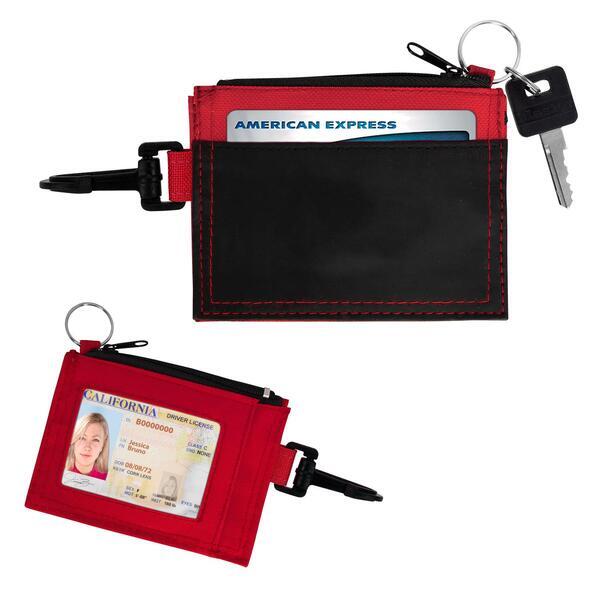 Compact Travel Wallet w/ Keychain & Clip