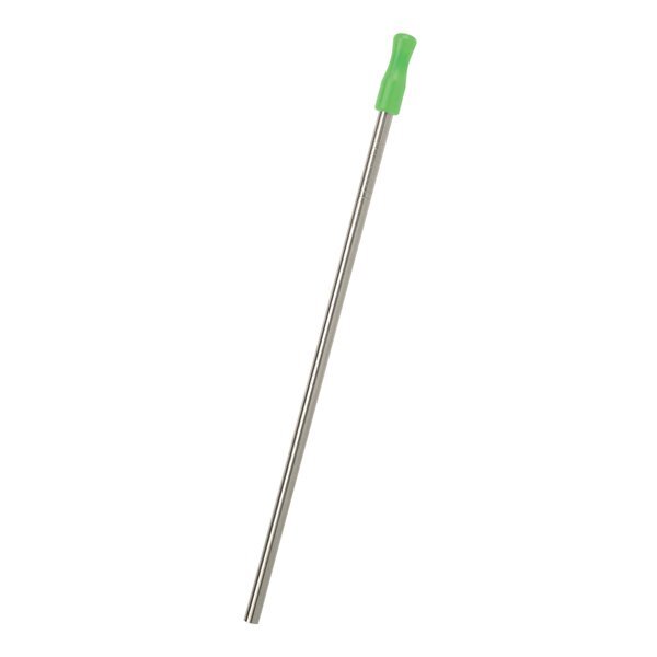 Stainless Steel Straw w/ Colored Tip & Cleaning Brush