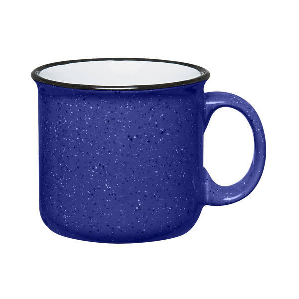 Campfire Speckled Ceramic Mug, 15oz. - Royal, Orange & Cobalt