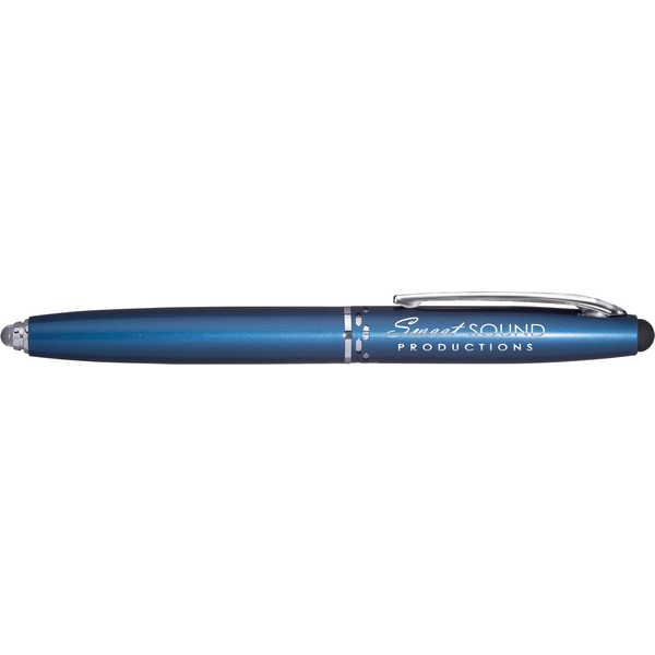Schifano Triple Function Retractable Metal Pen w/ LED Light & Stylus