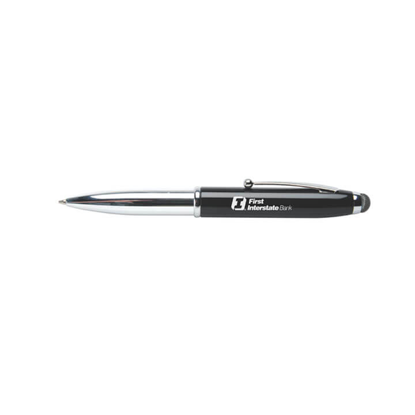 T.Macy Triple Function Pull Cap Metal Pen w/ LED Light