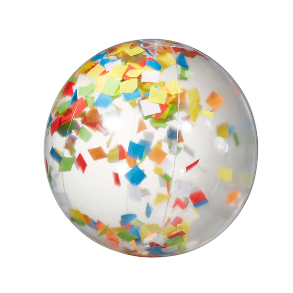 Multi-Color Confetti Filled Clear Beach Ball, 16"