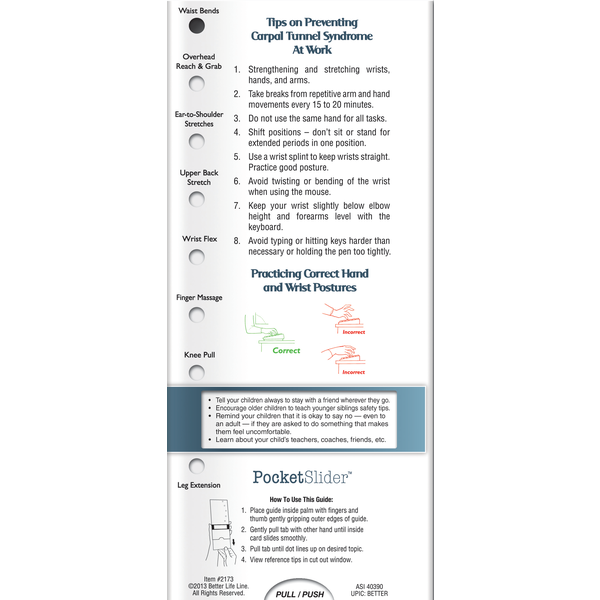 Ergonomics and Your Health Pocket Slider™