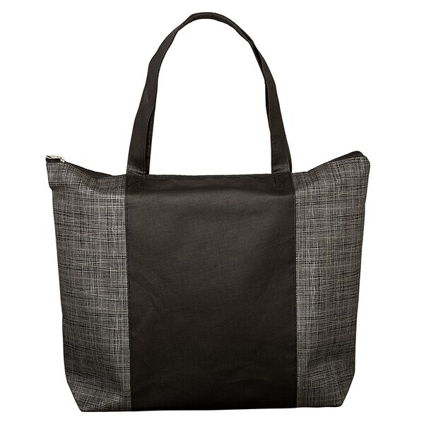 Tonal Non-Woven Zipper Top Tradeshow Tote