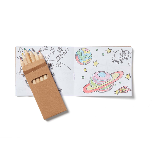 Coloring Book & 6 Color Pencil Set