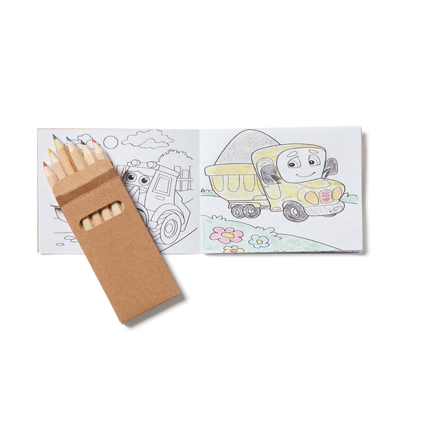 Coloring Book & 6 Color Pencil Set