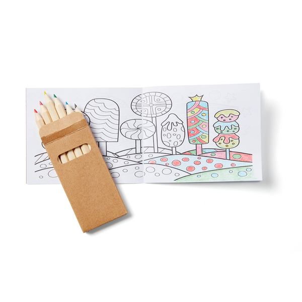 Coloring Book & 6 Color Pencil Set