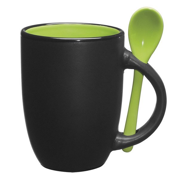 Ceramic Mug & Spoon Set, 12oz.