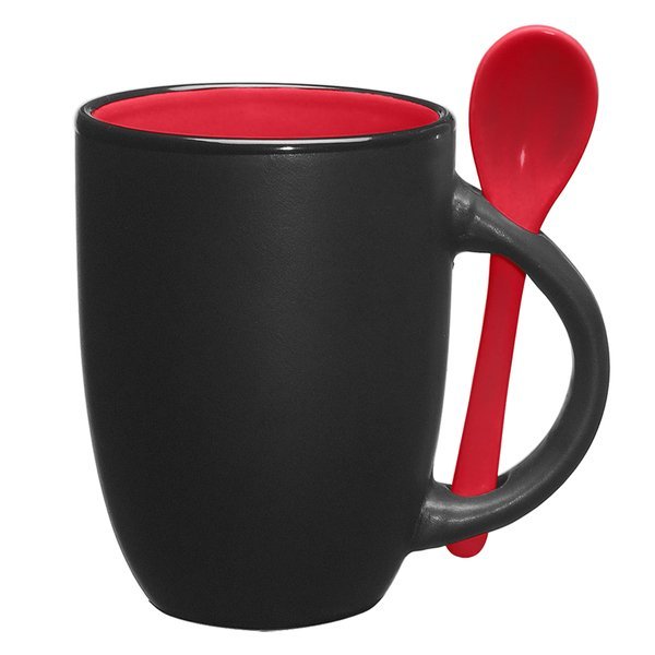 Ceramic Mug & Spoon Set, 12oz.