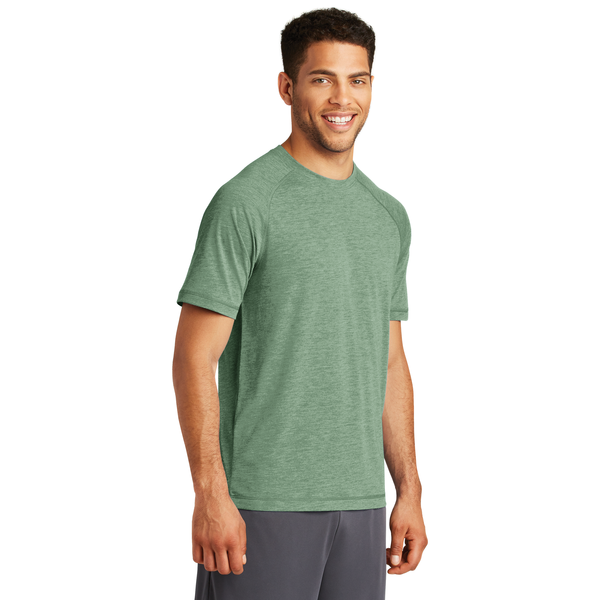 SportTek® PosiCharge® Men's Triblend Wicking Raglan Tee