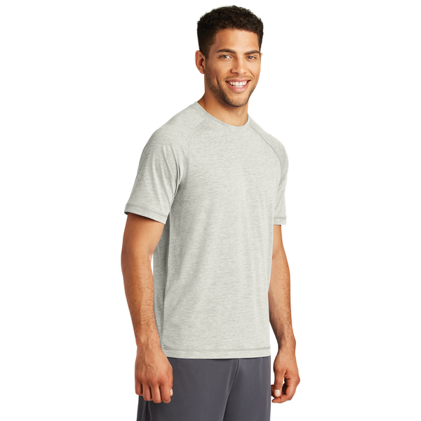 SportTek® PosiCharge® Men's Triblend Wicking Raglan Tee