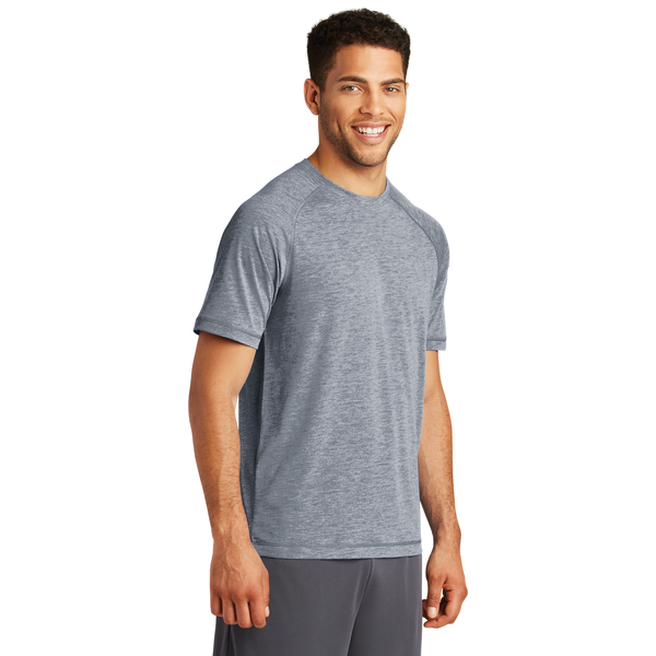 SportTek® PosiCharge® Men's Triblend Wicking Raglan Tee