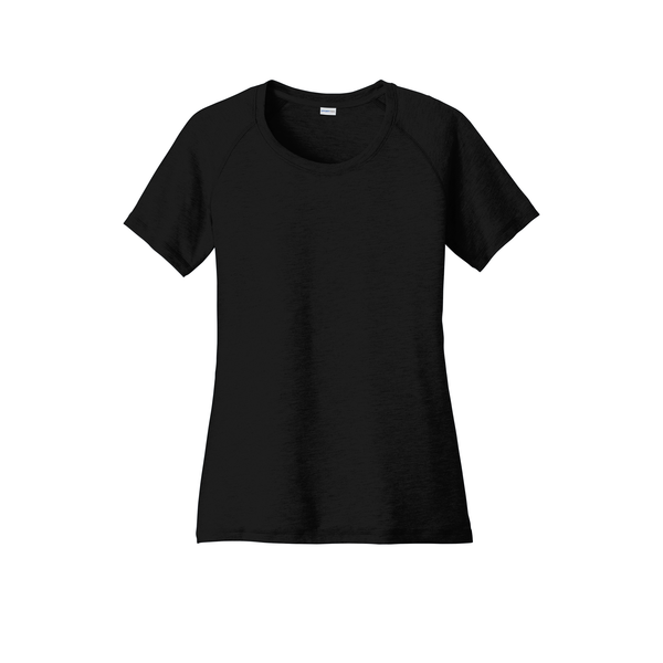 Sport-Tek® PosiCharge® Ladies' Triblend Wicking Scoop Neck Raglan Tee