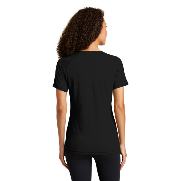 Sport-Tek® PosiCharge® Ladies' Triblend Wicking Scoop Neck Raglan Tee
